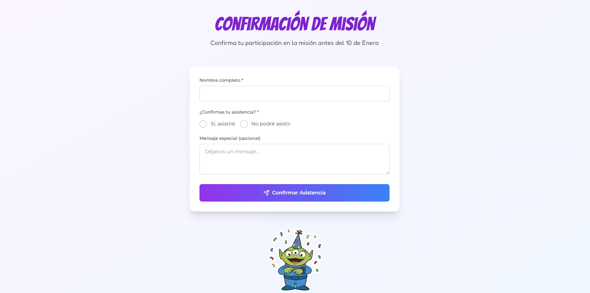 Confirmación de asistencia